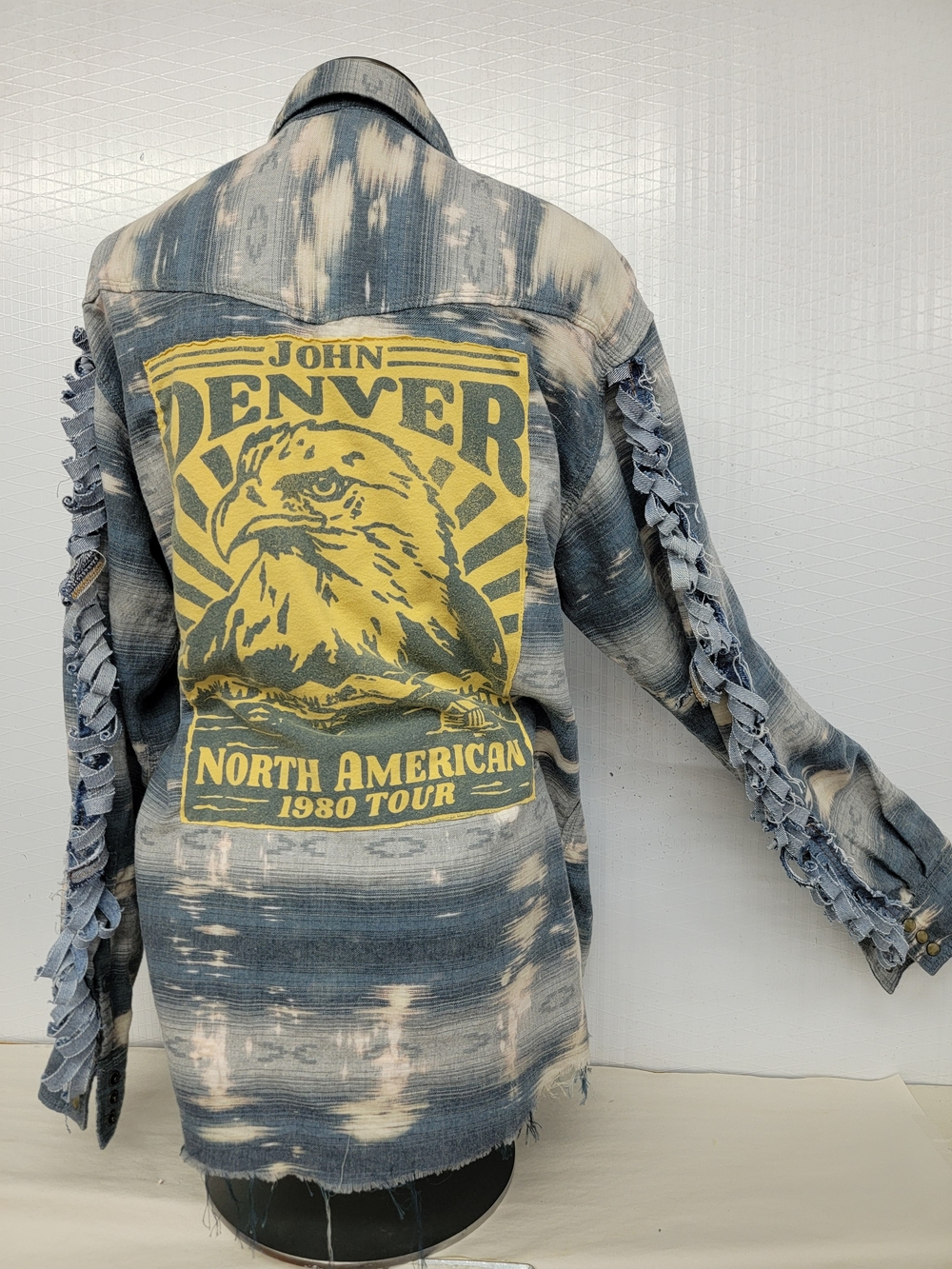 John Denver Fringe Ranch Flannel Shirt Shacket Jacket - Upcycled